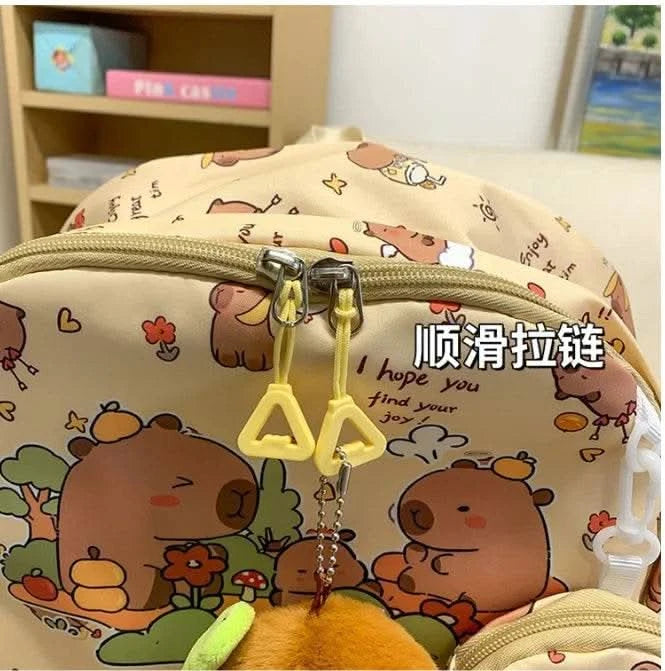 Cute Capybara Backpack for Girls Boys Student Teenager Children's Rucksack Women Cute Casual School Bags Kids Birthday Gift Toy - M & M Global