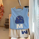Kids Sleeveless Tracksuits Cute TShirt +Shorts Summer Clothing Short-sleeved Outfits Thin Loose Tees Shorts Baby 2 Piece Set - M & M Global