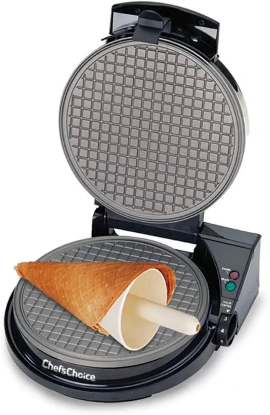 Ice Cream Cone Maker WaffleCone Express With Nonstick Heating Plates Instant Heat Recovery Creates Delicious Homemade Sugar and - M & M Global