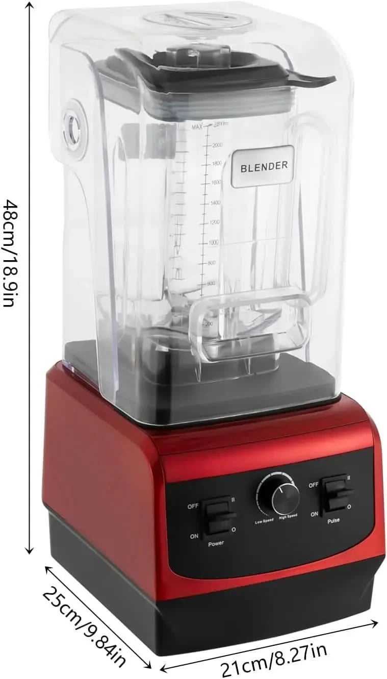 Professional Blender Slushy Machine 110V Commercial Grade Home Bar Blender with 74.4Oz Container Stainless Steel Smoothie Frozen - M & M Global