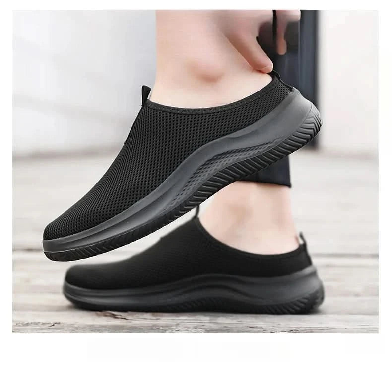 Men's Sneakers Comfortable Lightweight Soft Half Slipper Flat Running Shoes Outdoor Casual Sports Shoes Man Shoes - M & M Global