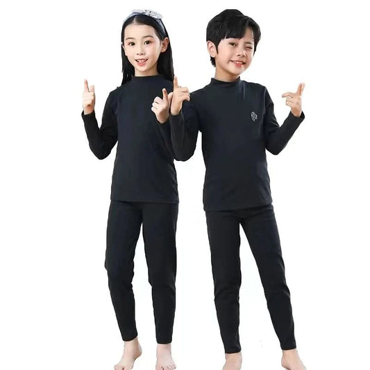 Autumn Winter Thermal Underwear Suit Girls Clothing Sets Boys Pajama Sets Baby No Trace Warm Sleepwear Candy Colors Kids Clothes - M & M Global