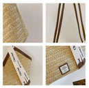 Straw Beach Bag Vintage Handmade Woven Shoulder Bag Raffia circle Rattan bags Bohemian Summer Vacation Casual Bags - M & M Global