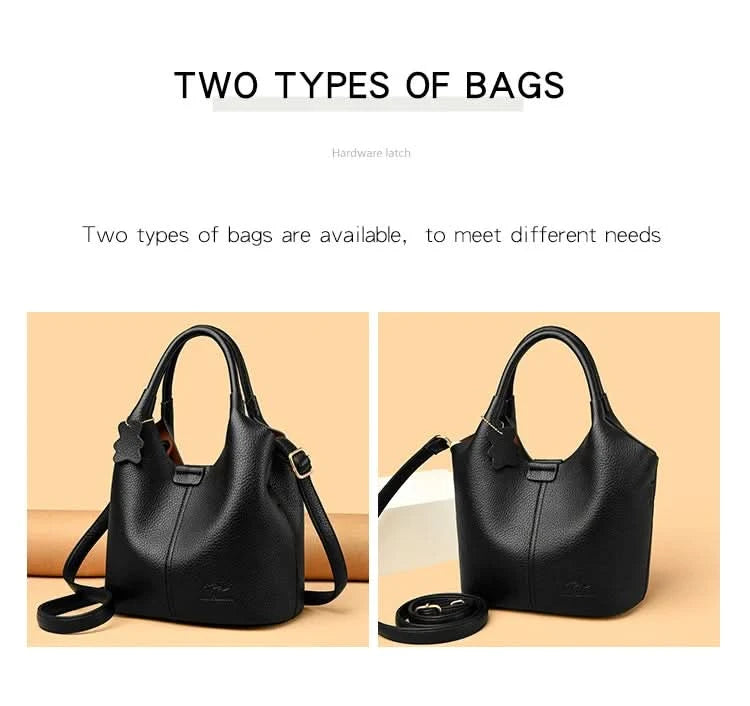 Soft Leather Handbags for Women Vintage Shoulder Bag Luxury Designer Ladies Large Capacity Bags Sac A Main - M & M Global