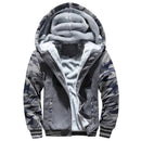 Men's Jacket Winter Camouflage Fleece Thicken Hooded Jackets Male Long Sleeve Coat Casual Zip Up Hoodies Streetwear Men's Coats