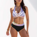 Sexy Printrd Bikini 2024 Swimsuit For Women Push Up Halter Neck Bikini Set High Waist Brazilian Bathing Suit Female Beach Wear - M & M Global