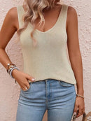 Large back cut and twisted knitted sweater casual sleeveless top for women's summer sweater for women's clothing - M & M Global