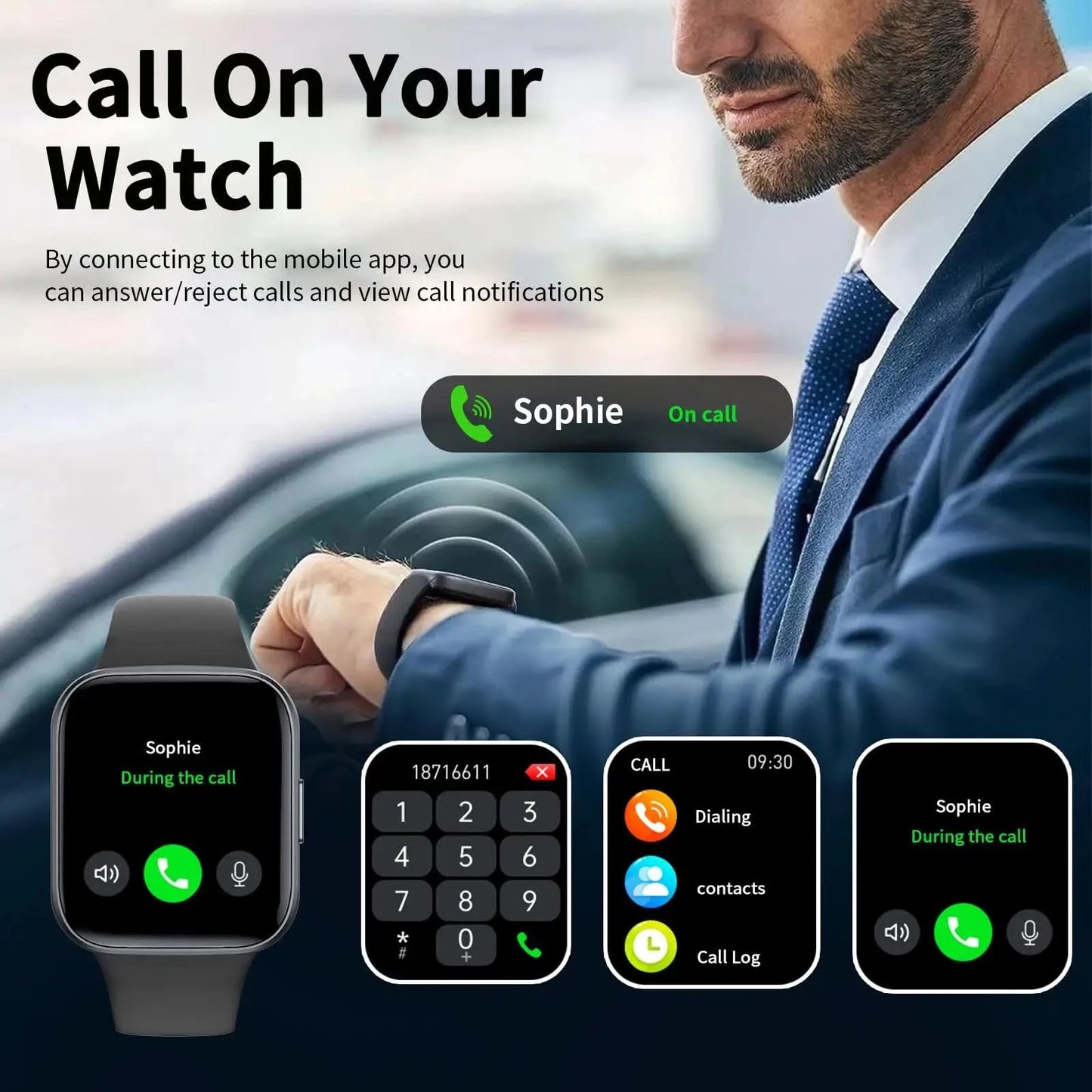 Smart watch, call/message reminder, multiple sports modes, custom wallpaper, sports watch, suitable for Android and iPhone