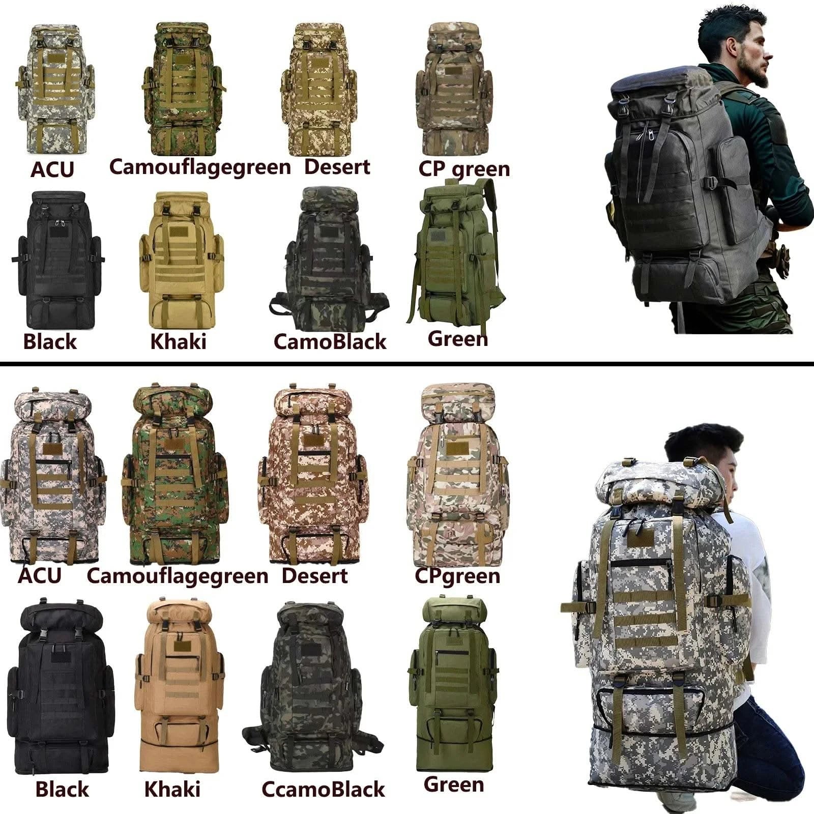 80L/100L Mountaineering Bag Climb Bag Tactical Backpacks Large Backpack Outdoors Hiking Camping Travel Bags - M & M Global
