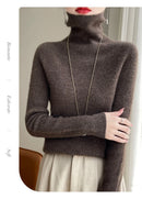 Autumn And Winter Knitted Pullover High-Neck Sweater, High-Elasticity, Fashionable And Comfortable Long-Sleeved Women's TopRY128