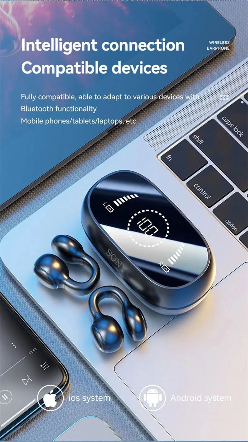 Sony Wireless Earbuds Bluetooth Headset Charging Noise Reduction Earphones Bone Conduction Headphones Cable Sport With Mic free
