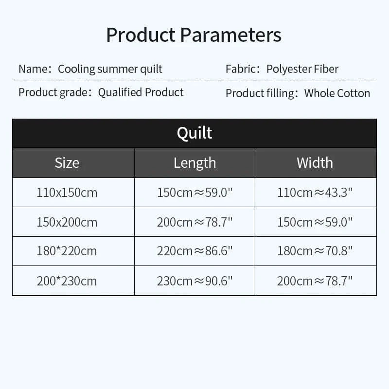 2025 new Japanese polyester cotton quilted summer quilt skin-friendly washable light luxury style solid color lightweight - M & M Global