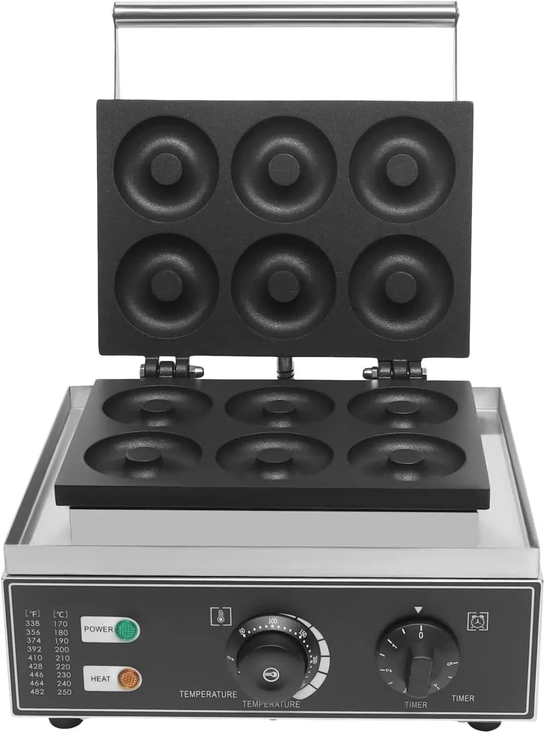 Commercial Electric Donut Machine,Waffle Donut Machine, Pancakes Maker Machine,6 Holes Double-Sided Heating,Non-stick Donut Make - M & M Global
