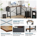 JHK Gaming Corner 50 Inch Office Writing PC Wooden Table with CPU Storage Shelf & Side Bag for Home Office Bedroom Small Space