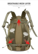 40L Tactical Backpack for Men Camping Hiking Backpacks Reflective Outdoor Travel Bags Survival Molle Climbing Rucksack Bag - M & M Global
