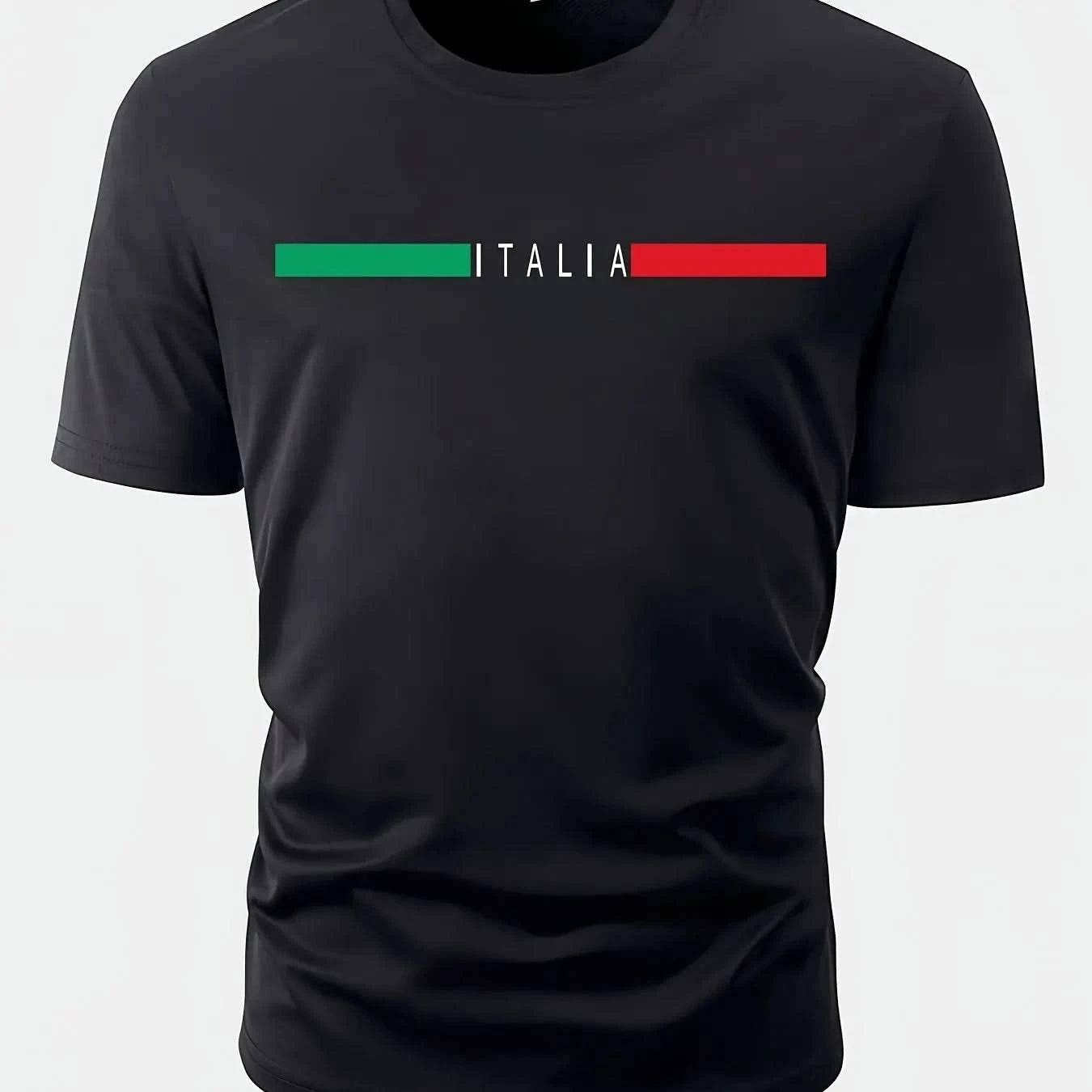 Summer men's 100% cotton casual loose oversized Italia print round neck short sleeved T-shirt top   Clothes Oversized T Shirt - M & M Global
