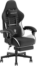 Dowinx Gaming Chair Fabric with Pocket Spring Cushion,Game Chair Cloth with Headrest, Ergonomic Computer Chair with Footrest