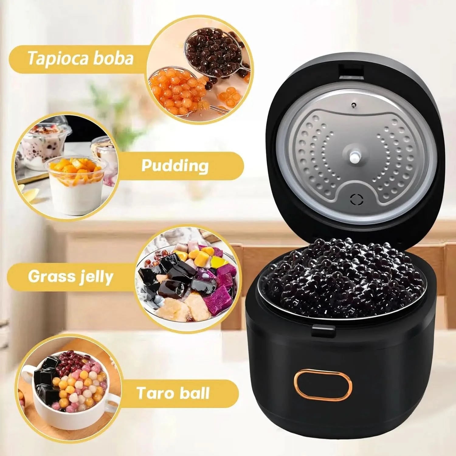 Automatic Boba Maker Machine, Tapioca Pearl Maker, 5L/1.3 GAL Brown Sugar Pearl Cooker, Smart Touch Control Panel Boba Maker, Co - M & M Global