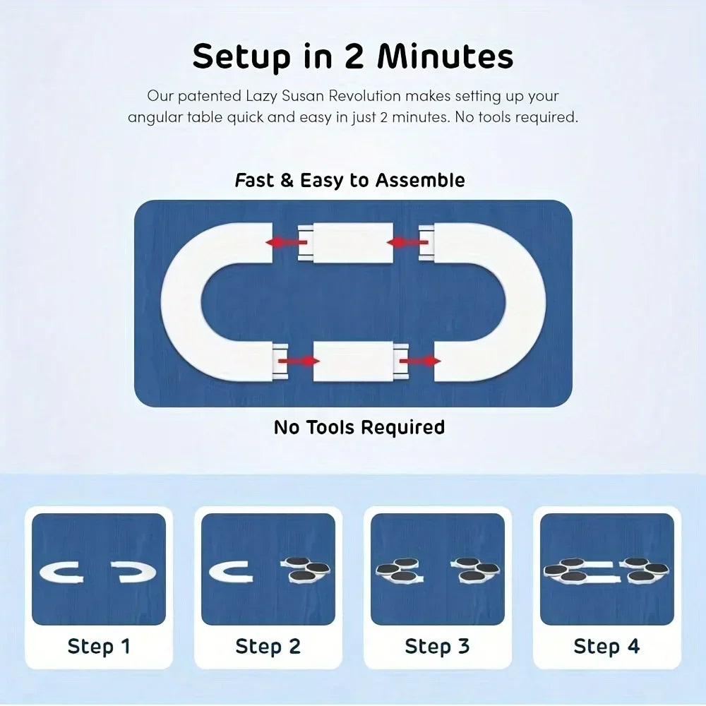 Kitchen Dining Table Turntable Kitchen Countertop Turntable 360 Degree Rotation Versatile Heat Resistant for Rectangular Table