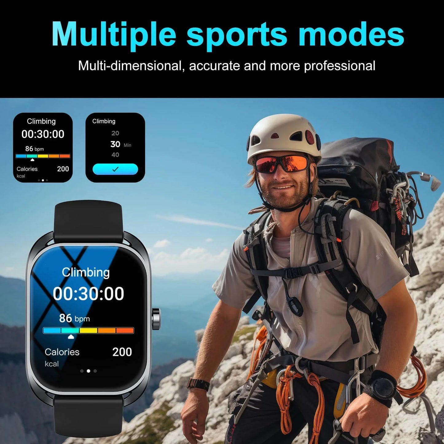 Smart watch, can answer and make calls, has message reminders, compatible with Android and iPhone