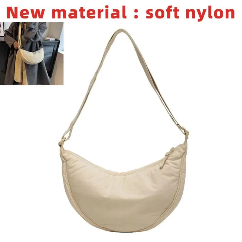 Simple Design Women's Messenger Bag Fashion Ladies Nylon Hobos Small Shoulder Bags Vintage Female Girls Purse Cloth Handbags - M & M Global
