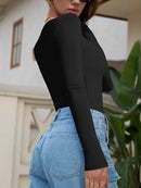 Women's Long Sleeve Bodysuit Spring Autumn Casual Romper Streetwear Sexy Bodycon One Pieces Jumpsuit Women Clothing