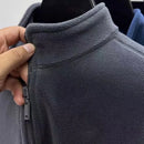 Men's Fleece Hoodie Autumn Winter Thicken Standing Collar Zipper Cardigan Jacket Simple Fashion Street Warm Outerwear Tops