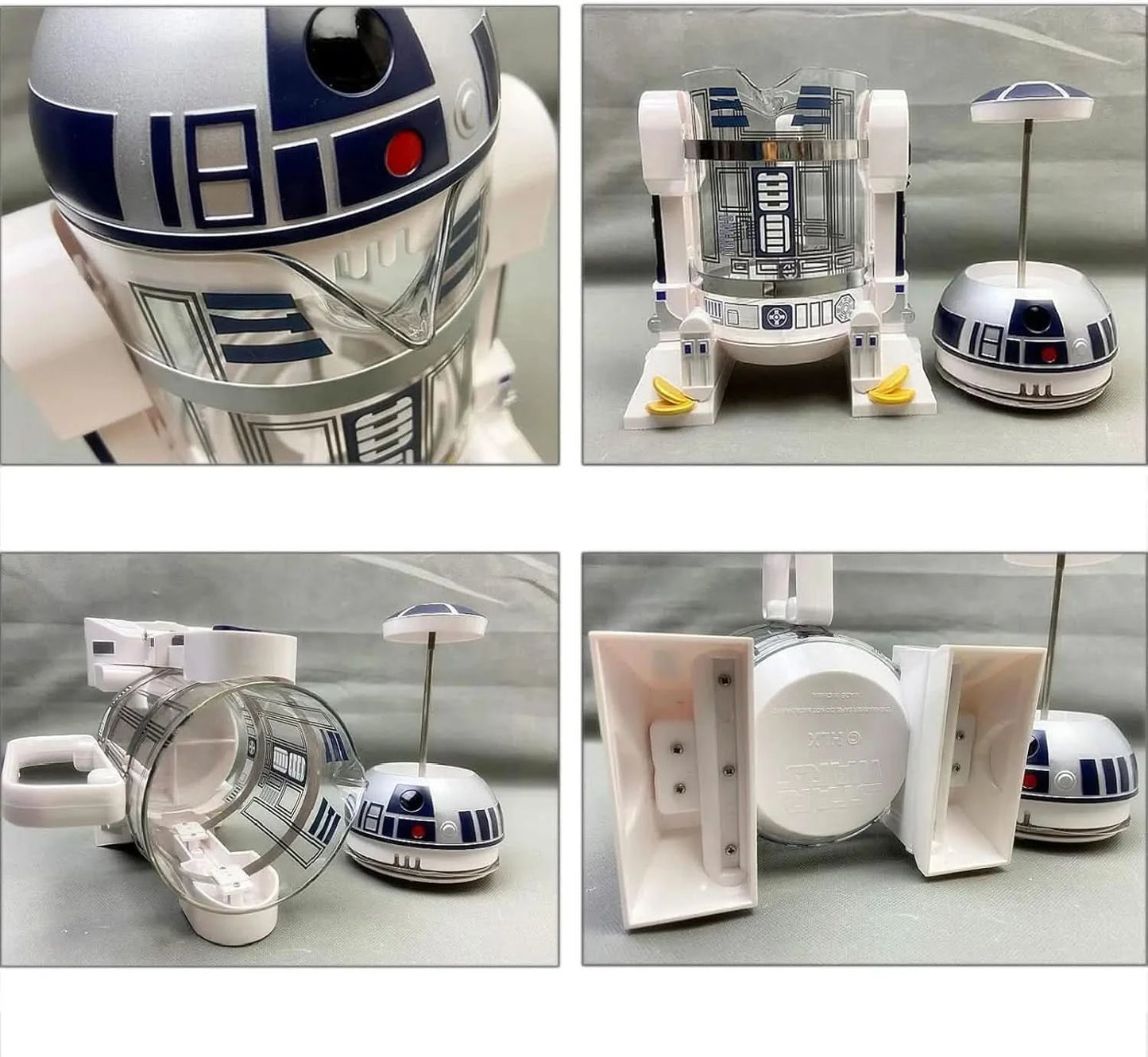 French Press Insulated 304 Stainless Steel Coffee Maker, 32 Oz Robot R2D2 Hand Home Coffee Presser, with Filter Screen for Brew - M & M Global