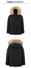 New Winter Mens Hooded Fur Collar Duck Down Coats High Quality Waterproof Coats Fashion Parkas Male Casual Warm Down Jackets