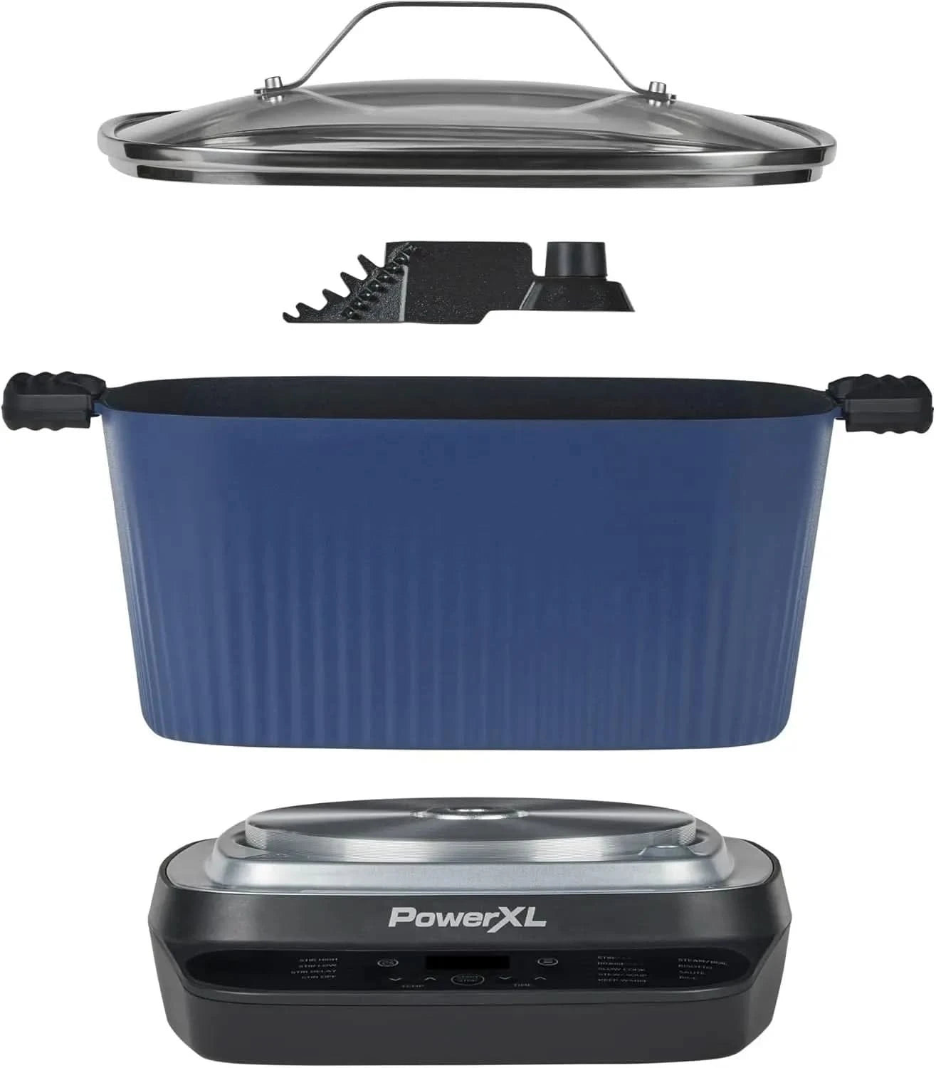 STIRMAX Midnight Blue 7.5 Quart Digital Multi-Cooker with Automatic Paddle to Stir and Shred, 9 in 1 programmable presets to Sau - M & M Global