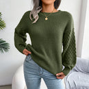 Women Casual Lantern Long Sleeve Knitted Pullovers and Sweaters Autumn Winter 2025