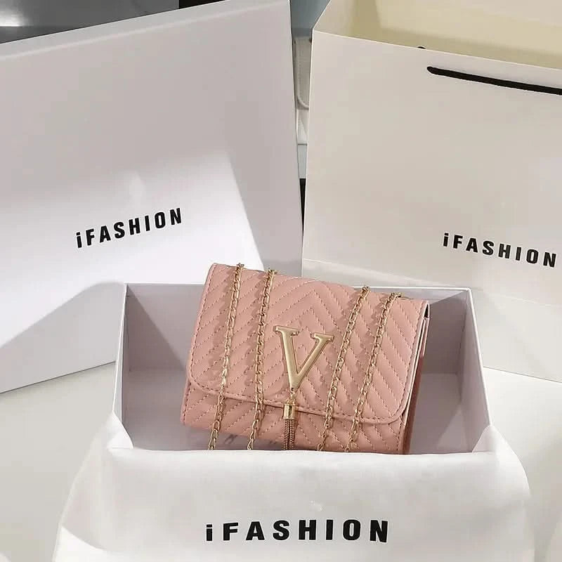 Embroidery Women Crossbody Bag Thread Luxury Handbag Shoulder Bags Brand Sequined Tassel Clutch Small Bag and Purse Party - M & M Global