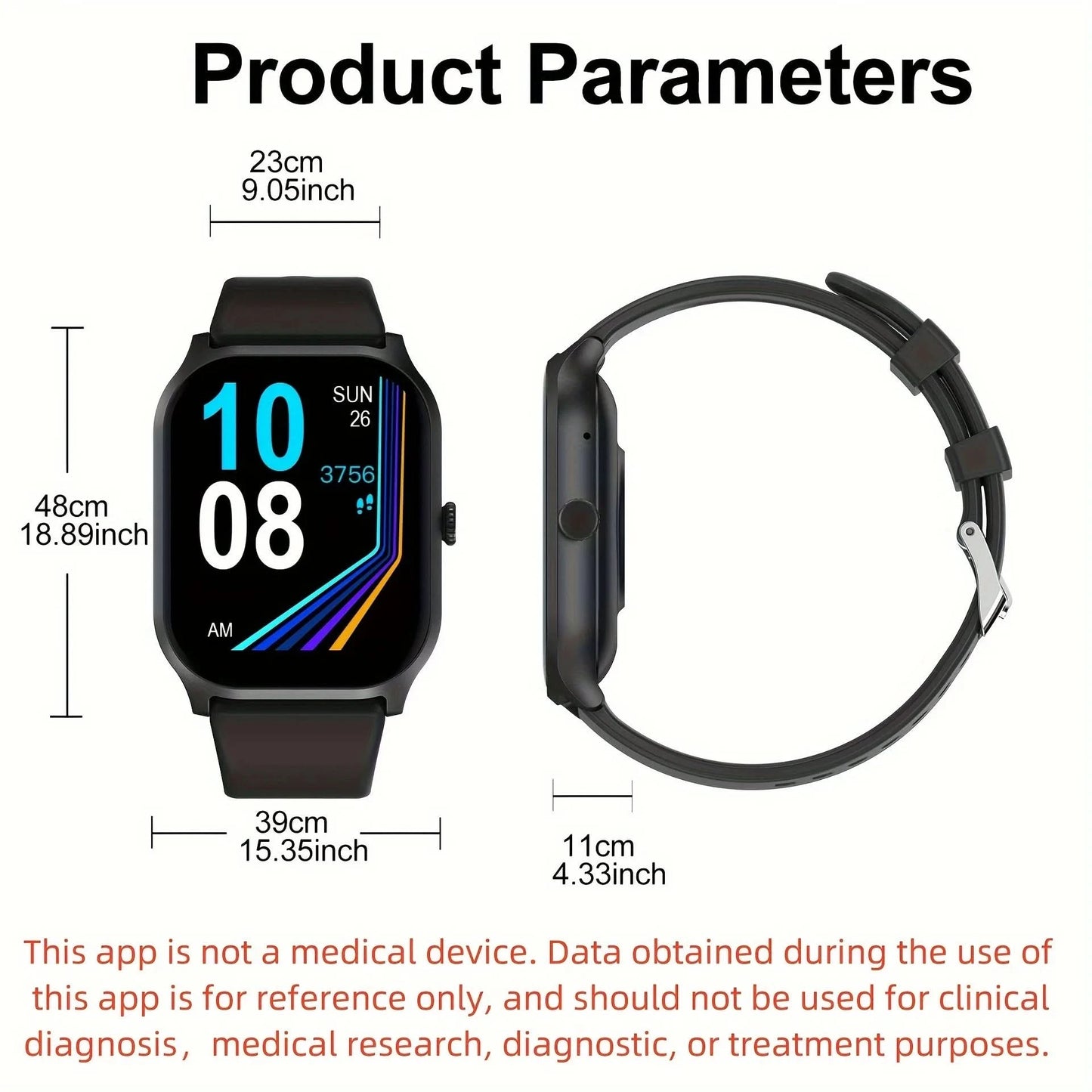 Smart watch, wireless calling /dial, multi -Sport mode,Suitable for men and women, Sleep Monitoring, for iPhone/Andriod