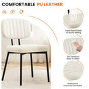 JHK Dining Chairs Set of 2 Ergonomic Lumbar Support PU Leather Foam Sponge Cushion Seat and Metal Legs for Modern Kitchen