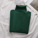 Korean High Collar Knitted Long Sleeve Base Shirt Pure Color Slimming Versatile Underwear Elegant Inner Long Top Women's Fashion