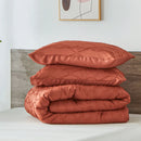 solid color cut flower craft Comforter sets, breathable, 100% microfiber, 1 quilt + 2 pillows, all seasons, machine washable.