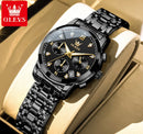 OLEVS Women's Watches 2858L Trend Fashion Original Quartz Watch for Lady Waterproof Luminous Date Stainless Steel Chronograph