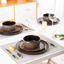 Ceramic Dinnerware Sets for 8 Reactive Glaze Plates and Bowls Set with High Resistance to Chips and Cracks Fully Compatible wit