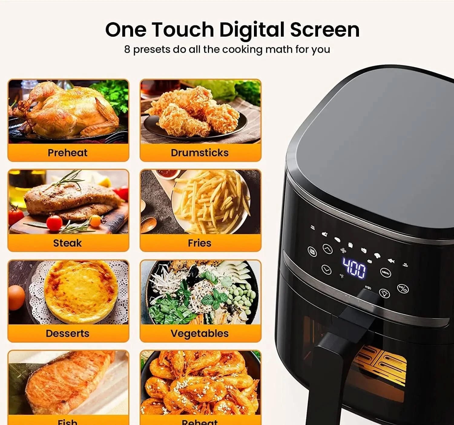 Adoolla Air Fryer Oven 5 Qt Large Oil Free Touch Screen 1500W Mini Oven Combo with 7 Accessories, One-Touch Digital Controls, No - M & M Global