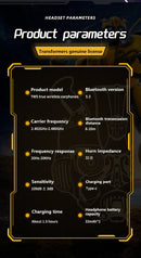 Ship From US Transformers TF-T01 Gaming Earphones Bluetooth 5.4 ENC Noise Reduction Headphones HD Call Music Earbuds Bumble Bee