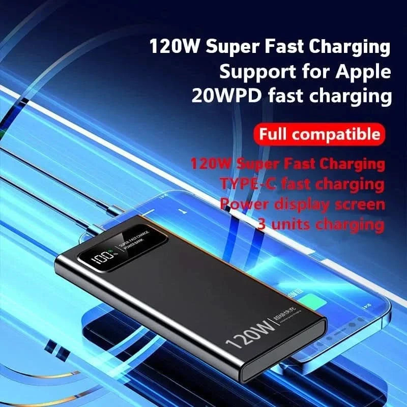 Xiaomi Fast Charging Power Bank 200000mAh Ultra Large Capacity Powerbank 120W Super Charge Portable External Battery LED Display - M & M Global