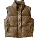 Autumn Winter PU Leather Coat Women Black Stand Collar Vests Women Fashion Zipper Elegant Short Vests Female Ladies