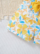 2025 Newborn Girl Baby Summer Sling Sleeveless Cotton Casual Daily Big Bow Print Baby Clothing Set - M & M Global