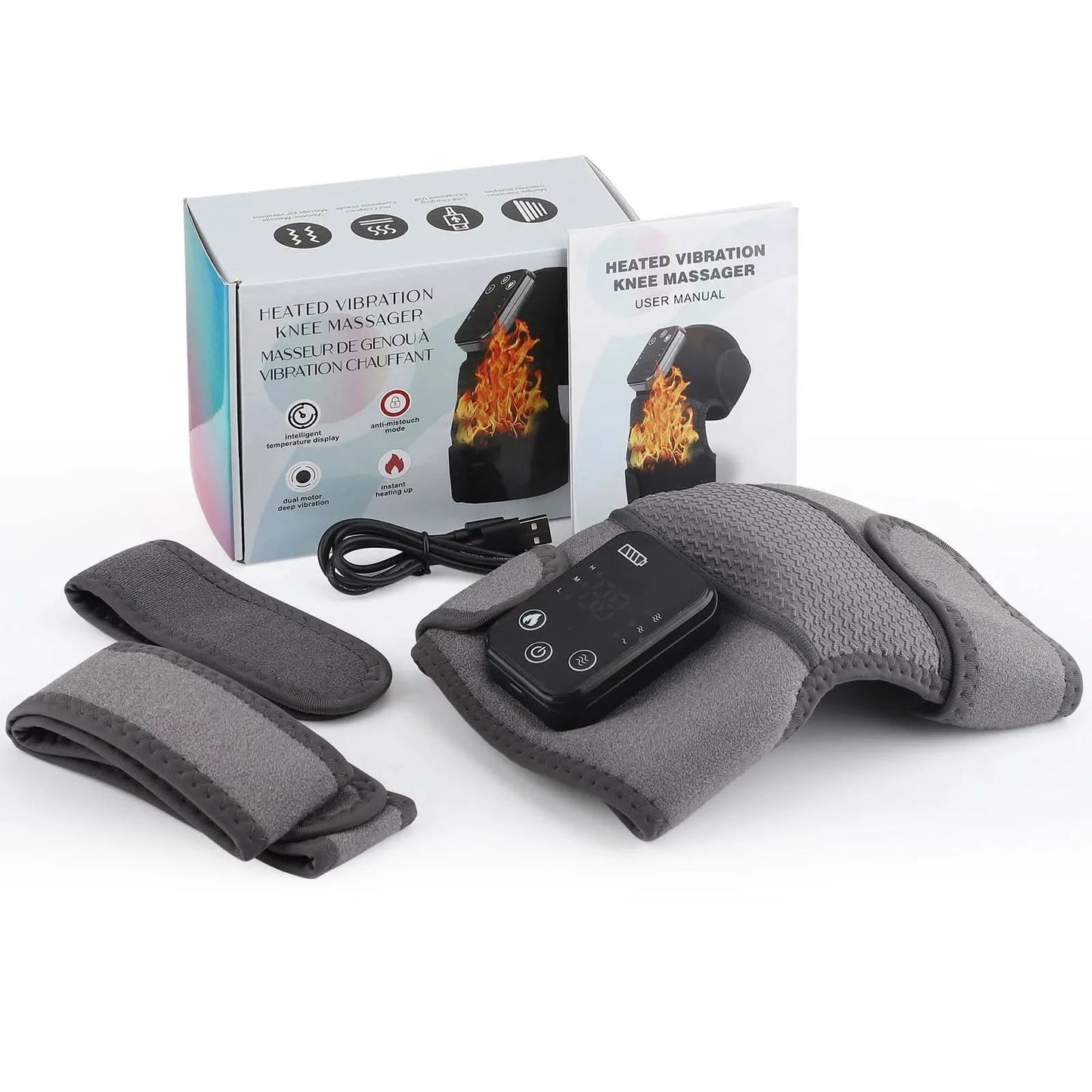 Knee Heating Massager Joint Physiotherapy Quick Effect Electric Pain Relief Hot Compress Vibration Massage Rechargeable Gift - M & M Global