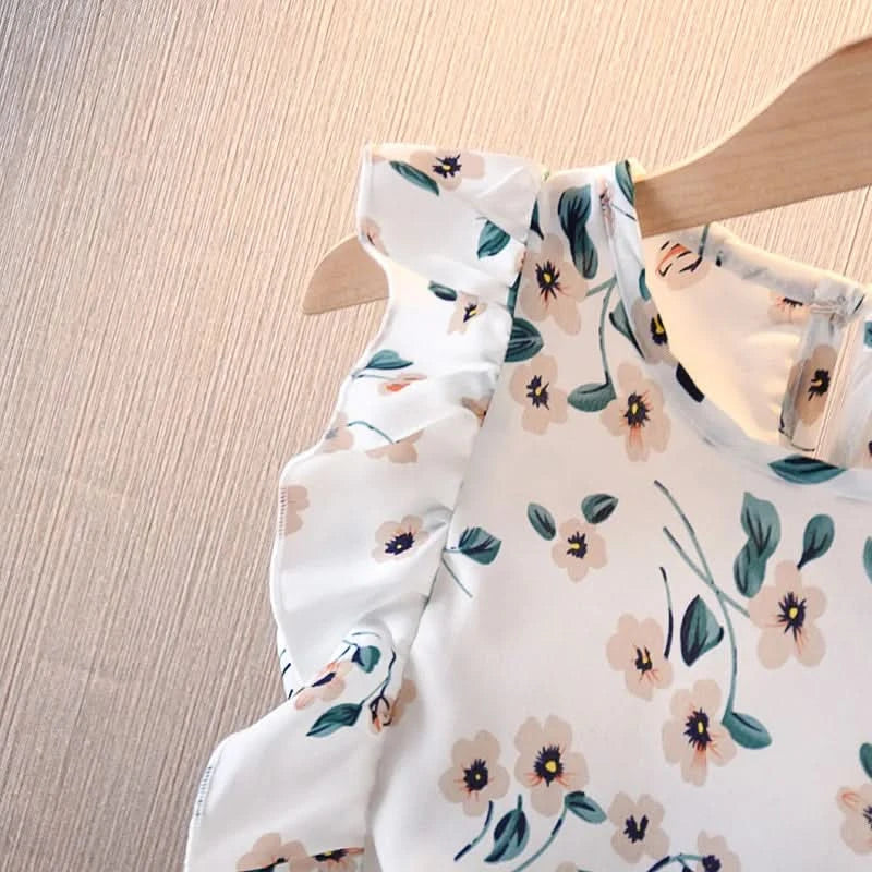 Girls Clothes Set New Summer Fashion Sleeveless T-shirt+Shorts 2Pcs for Girl Children Kids Clothing Set Suit for 1-6 Years - M & M Global