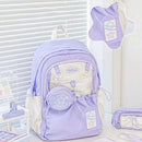 Sweet Cute Girl's Backpack Student New Fashion Drawstring Large School Bag Y2K Korean Travel Female Shoulder Bag for High School - M & M Global