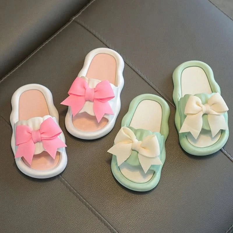 Summer New Kids Home Shoes Anti Slip Soft Sole Girls Bath Slipper Cartoon Cute Flower Bow Princess Slippers Children Beach Shoes - M & M Global