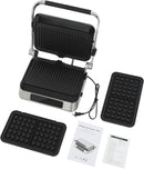 Sandwich Maker,1600W Touch-sensitive 2 In 1 Steak Making Machine, Adjustable Sandwich Making Machine with LED Display Screen for - M & M Global