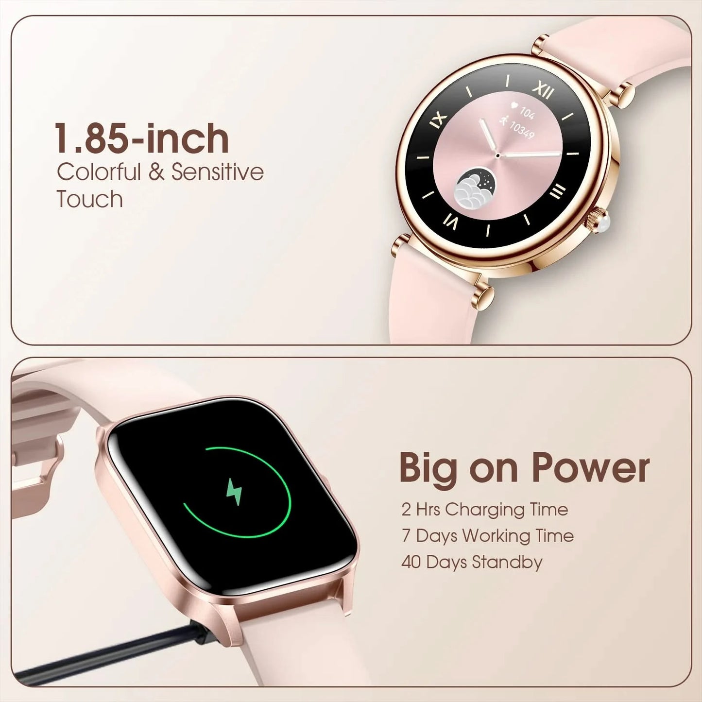 Women's Smart Watch, 1.2-inch (approximately 3.2cm) Fitness Tracker Watch With Wireless Calling And Multiple Sports Modes