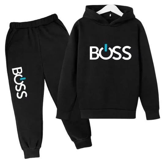 Streetwear New Spring And Autumn Children Hoodie Set Boys Girls Casual Long Sleeve Hoodie Tops+Pants Sportswear 2-14 Years Old - M & M Global